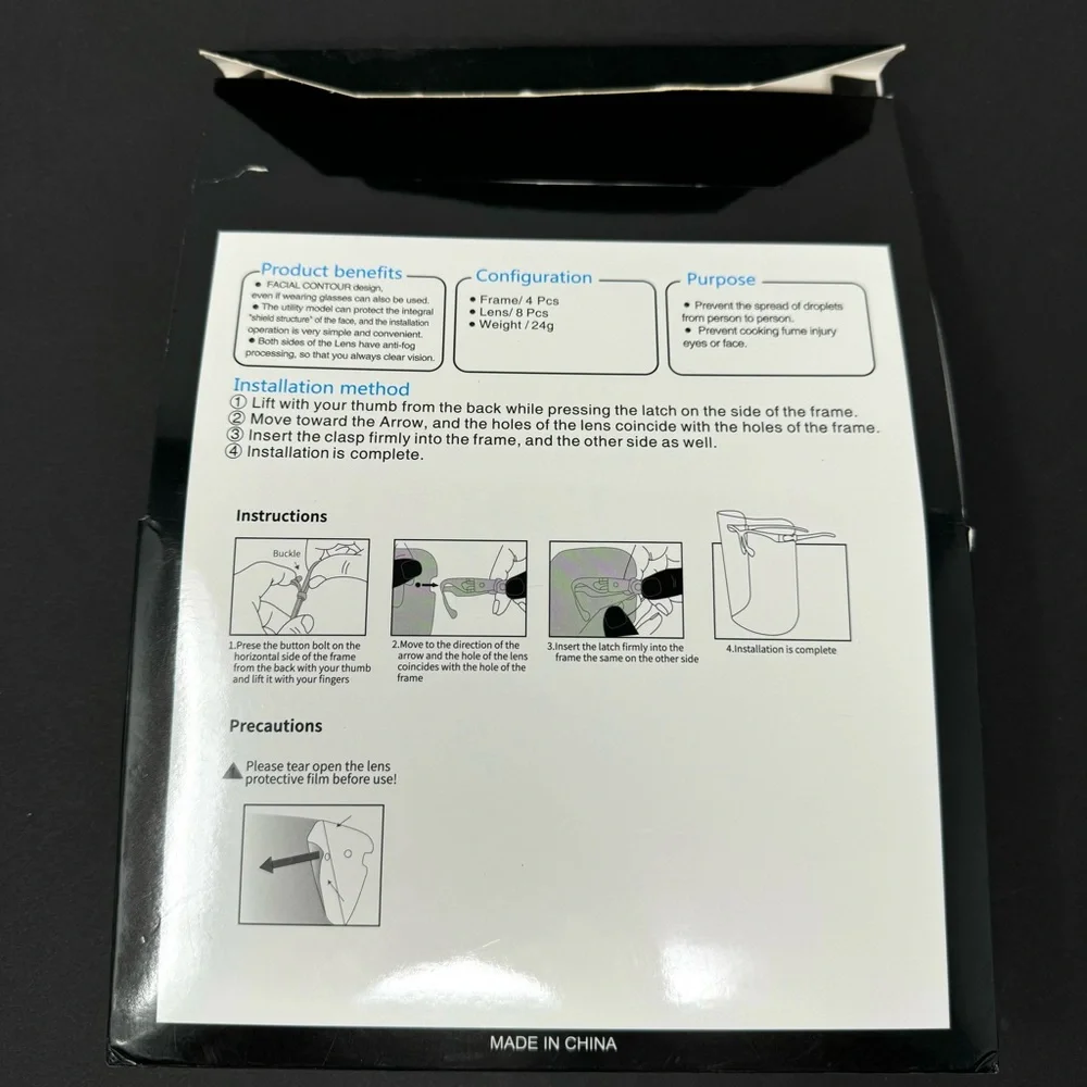 Clear face shield, unused, unisex